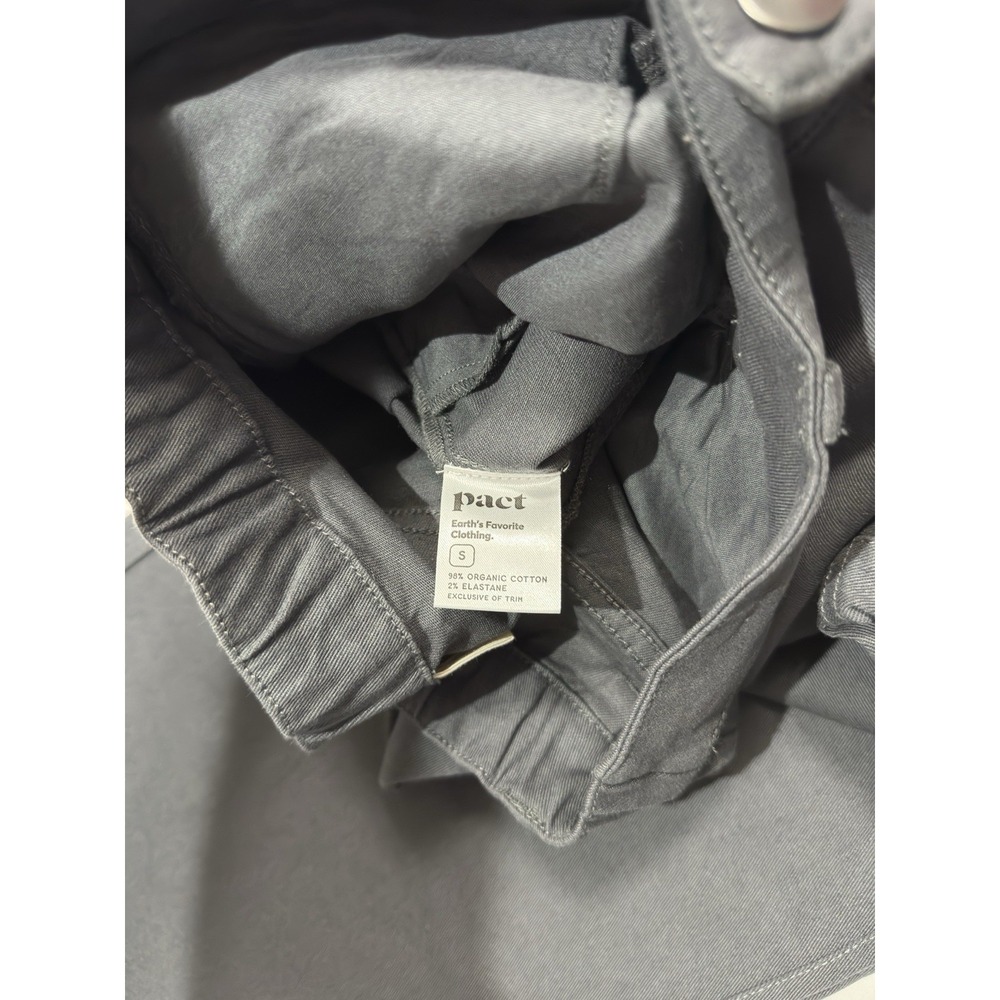Pact Women's Organic Cotton Stretch Twill Wide Leg Pants Size S Gray Lounge - Picture 12 of 12
